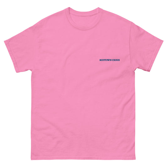 streetwear midtown crisis new york pink tshirt embroidered front