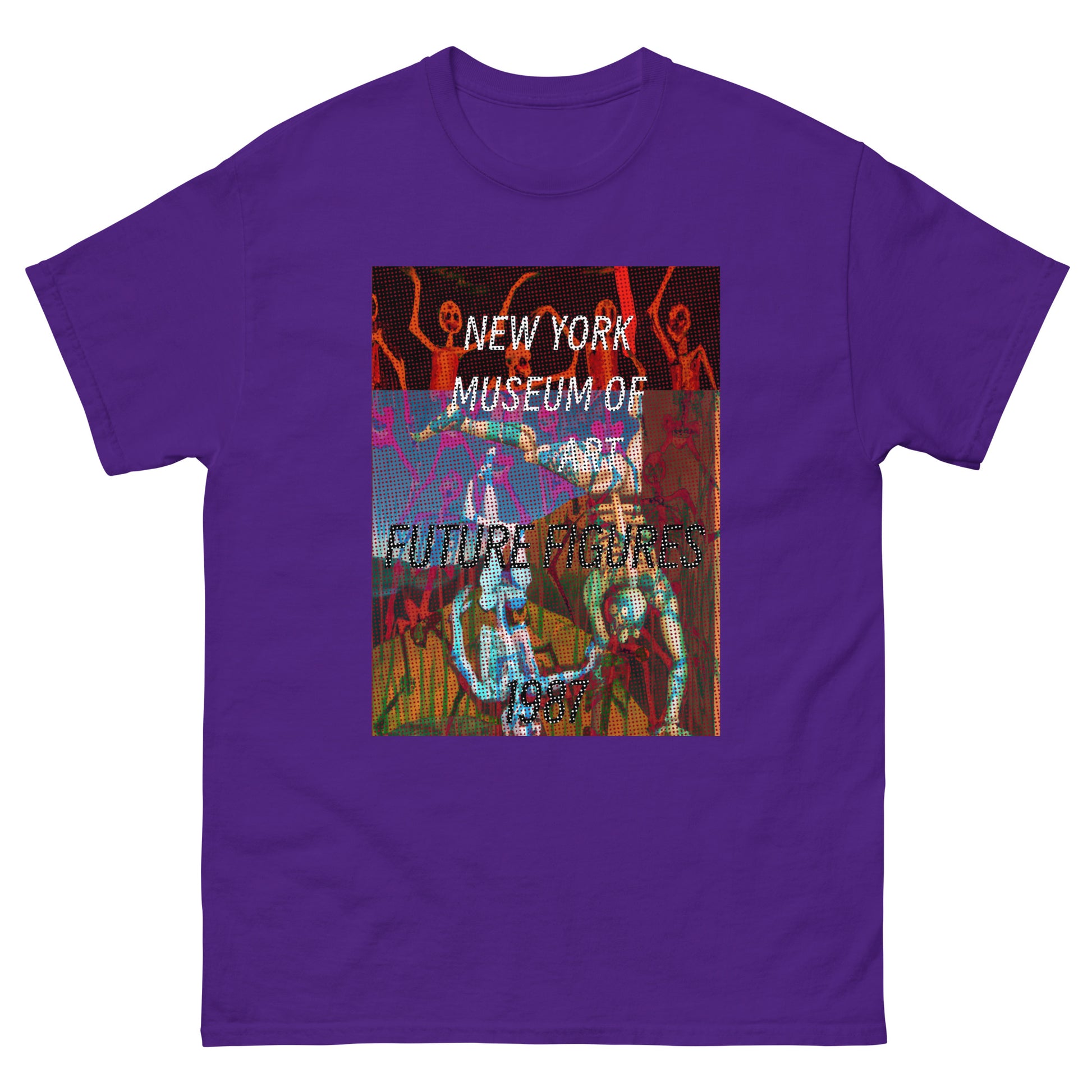 streetwear midtown crisis new york museum of art purple tshirt printed front