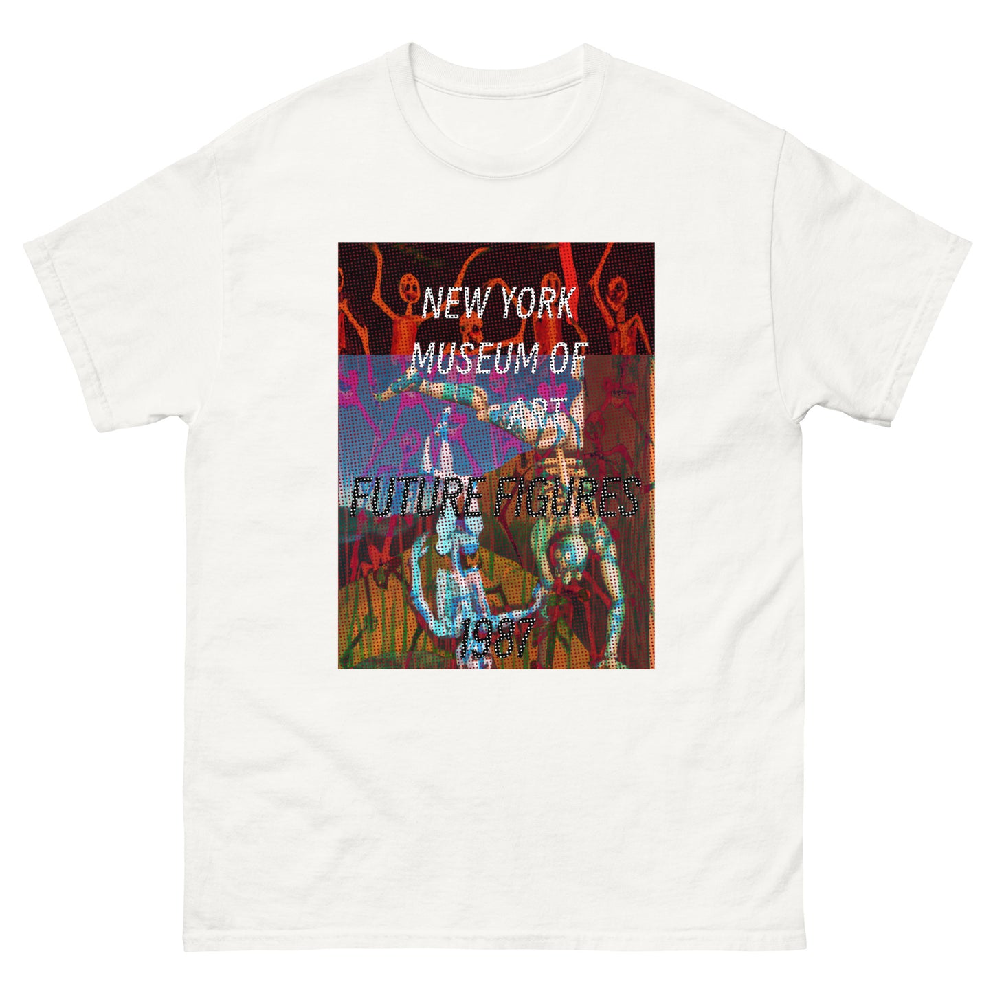 streetwear midtown crisis new york museum of art white tshirt printed front