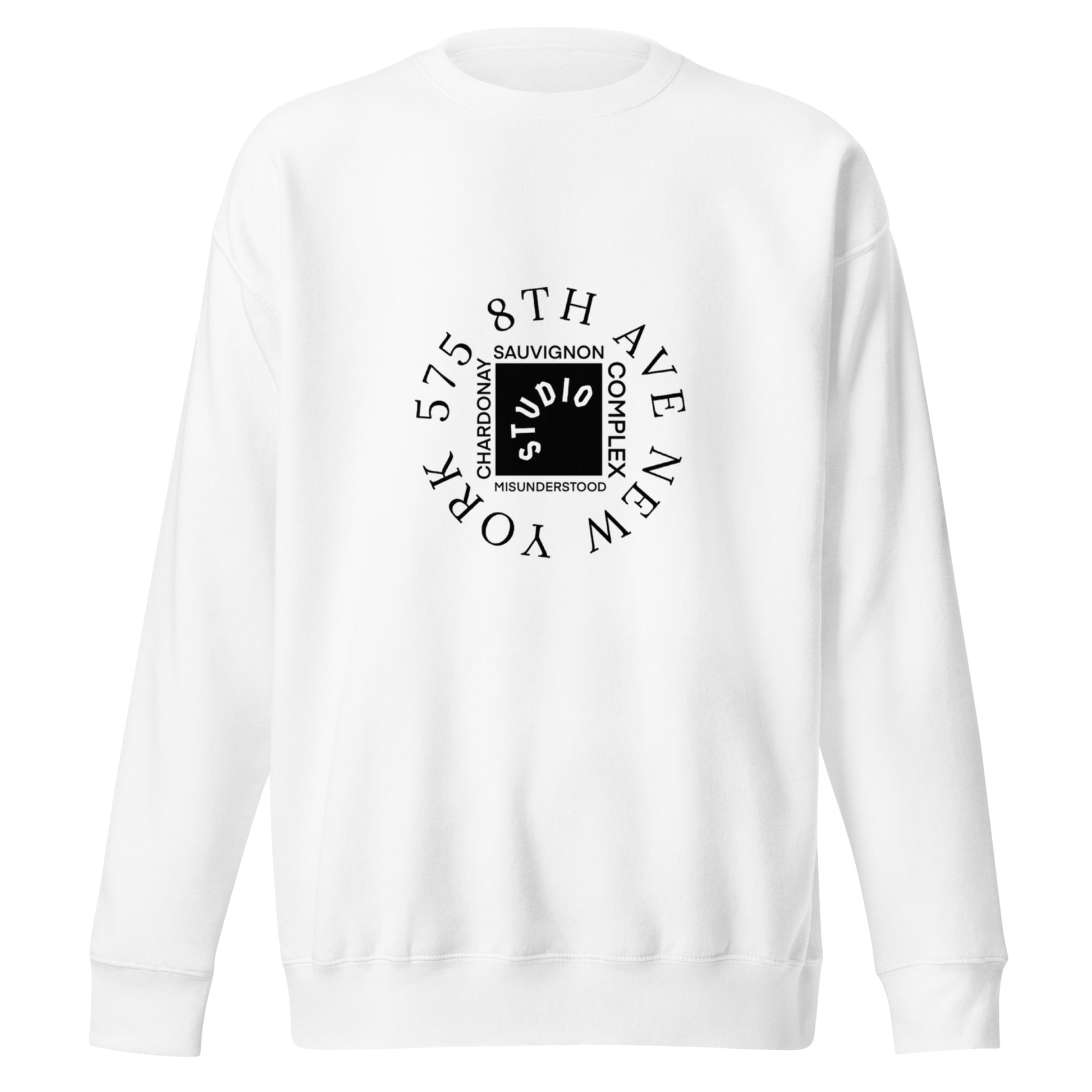 streetwear midtown crisis new york white sweatshirt printed front